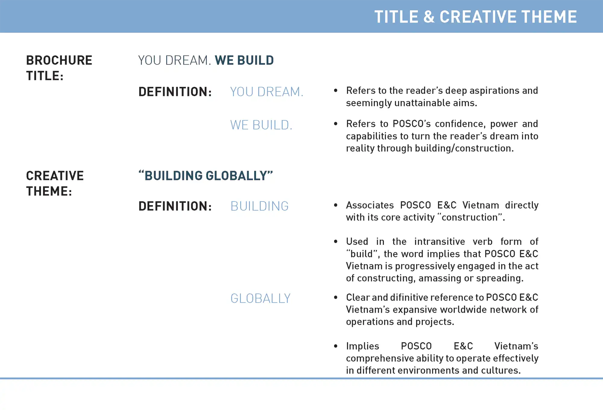 POSCO Brochure Concept