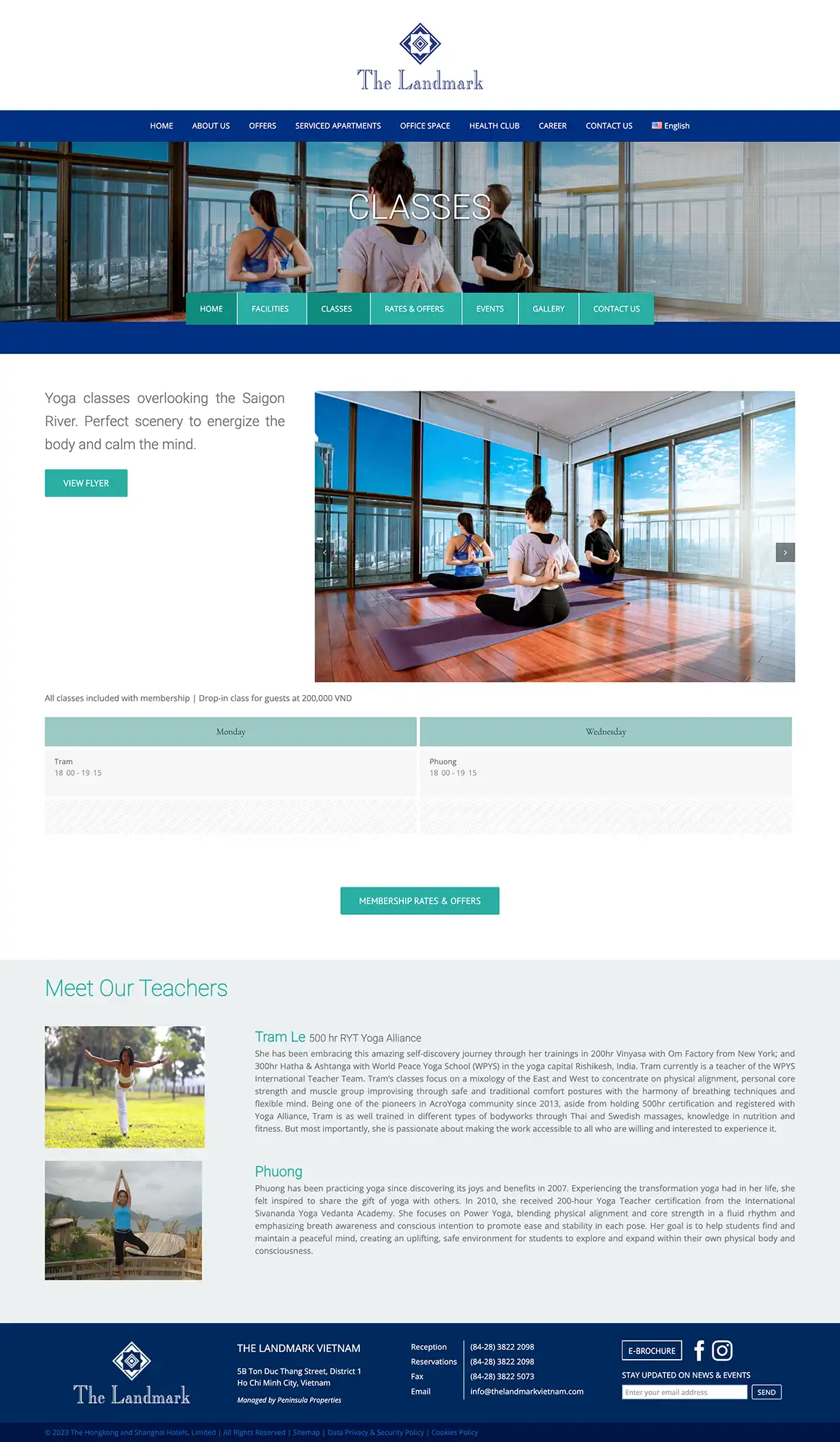 The Landmark – Health Club page